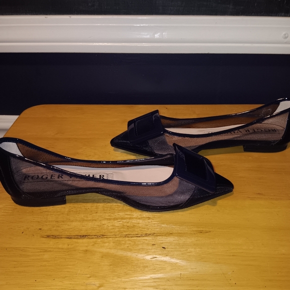 Roger Vivier Blue Mesh Flats Size 36 1/2 - Picture 3 of 5